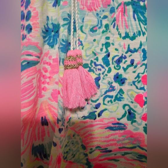 SOLD!!! LILLY PULITZER Del Lago Tunic Dress Cotton Blend Pink and Blue - Small - Picture 6 of 7